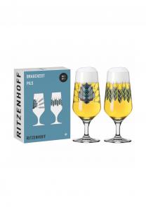 Бокалы пивные Ritzenhoff Brauchzeit с принтом, 374 мл, 2 штуки