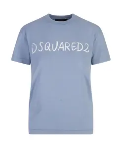 Синяя футболка с логотипом, идеальный крой. Dsquared2, синий