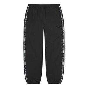 Брюки reflective zip track pants 'black white' Supreme, черный