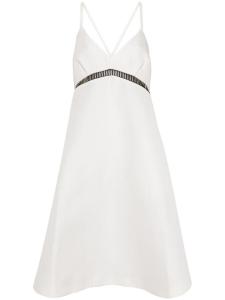 sacai платье миди с V-образным вырезом, белый