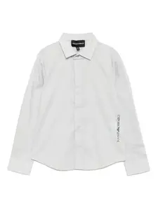 Рубашка с логотипом Emporio Armani Kids, синий