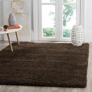 SAFAVIEH Santa Monica Shag Collection ковер 92 x 153 см Brown SGN725 сплошной без линьки для гостиной спальни столовой прихожей плюшевый