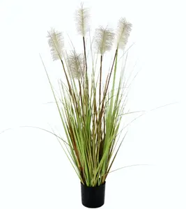 И.ГЕ.А. Искусственная трава "пампасная трава" в пластиковом горшке I.GE.A. 28х90 см, цвет natur