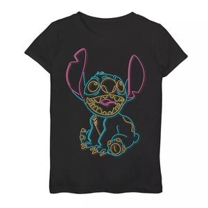 Футболка с рисунком Neon Stitch для девочек 7–16 лет Disney's Lilo & Stitch Licensed Character