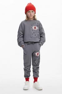 Хлопковые спортивные брюки Desigual, серый