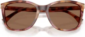 Женские квадратные солнцезащитные очки Emporio Armani EA4060, Shiny Havana Red/Dark Brown