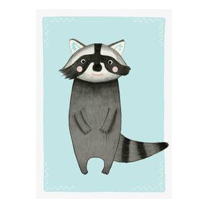 Картина на холсте A.S. Création Waschbär цвет grau/blau