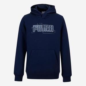 PUMA Детская толстовка с капюшоном - синяя с принтом