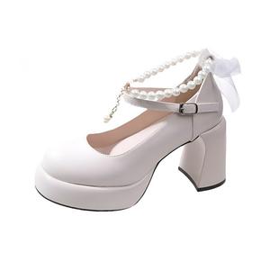 OBWA Женские туфли на высоком каблуке цвета экрю/черный