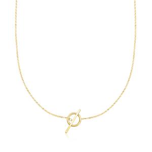 Ожерелье-тогл RS Pure от Ross-Simons из итальянского 14-каратного желтого золота с подвеской-шармом Rs Pure, 16 In