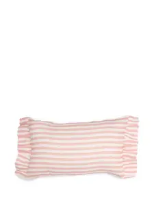 Наволочка в полоску с оборками Amuse La Bouche, розовый