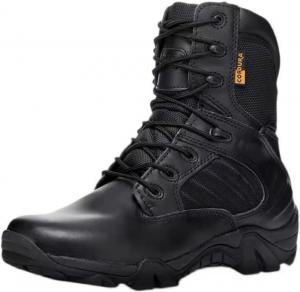 Тактические боевые ботинки RORUN 20 см для мужчин и женщин, с боковой молнией, военные ботинки, противоскользящие, с поддержкой голеностопа, прочные для пеших походов, мотоциклов, строительства и активного отдыха, черный