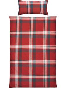 Высококачественное фланелевое постельное белье красного цвета, сотканное в ярких цветах. Erwin Müller, 135x200 см + 40x80 см