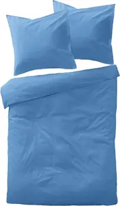 Комплект постельного белья JACK Mako Satin 135x200 см, 2 предмета, однотонный, антрацитовый, белый, серый, светло-голубой, элегантный, шелковистый, синий Jack