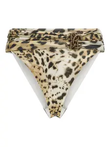 Плавки бикини с леопардовым принтом и поясом Roberto Cavalli, коричневый