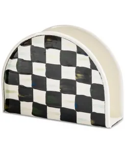 Подставка для салфеток из эмалированной стали Courtly Check Mackenzie-Childs, белый/черный