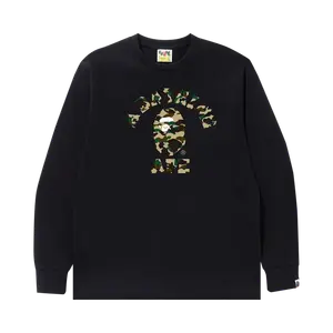 Футболка BAPE 1st Camo College Long-Sleeve 'Black/Yellow', черный