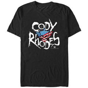Мужская футболка с рисунком WWE Cody Rhodes Americana Licensed Character, черный