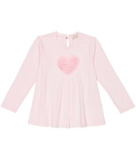 Украшенная футболка из хлопкового джерси Monnalisa, розовый