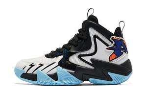 Детские баскетбольные кроссовки GS High-top белые/черные Qiaodan