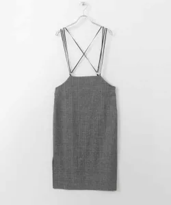 Юбка с перекрестным вырезом на спине и высокой талией Kbf, цвет Gray Check