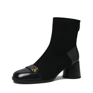 CAMEIDO Женские черные зимние ботинки на шнуровке с меховой подкладкой, цвет Black Fleece-Lined