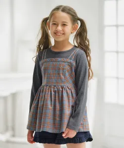 Вискозные клетчатые топ Suite Kids, цвет Blue X Orange [562]