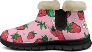 Женские зимние сапоги с милым животным принтом, теплые ботильоны до щиколотки, противоскользящие, водонепроницаемые, для улицы, размеры 36-41 Pointodoor, Strawberry-Pink