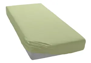 Простыня Irisette "Орион 9", мягкая махровая стрейч, для матрасов высотой до 25 см 180 -200х200 см, 1 шт., зеленый/лайм