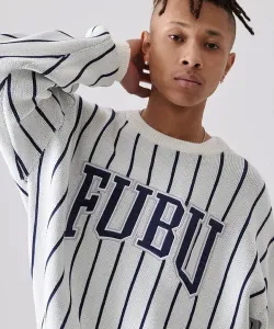 Мужской трикотажный пуловер в полоску FUBU Select Brands, цвет White