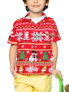 Рубашка на пуговицах классического кроя King Kameha Christmas Rows, красный