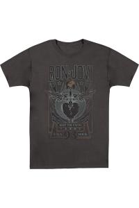 Футболка с коротким рукавом для взрослых Bon Jovi Keep The Faith Gildan, цвет charcoal