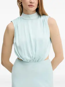 Платье Delphine с высоким вырезом Bardot, синий