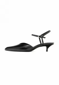 Туфли на высоком каблуке с открытой пяткой, классические туфли на каблуке Massimo Dutti, Black