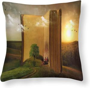 Custom Декоративные наволочки квадратные сатиновые с пейзажным принтом Pattern-5