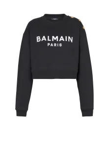 Свитшот с принтом Balmain Paris, белый/синий/черный/розовый