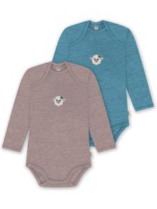 Normani Outdoor Sports Комплект из 2 детских боди с длинными рукавами из мериносовой шерсти, цвет розовый/голубой, Окленд