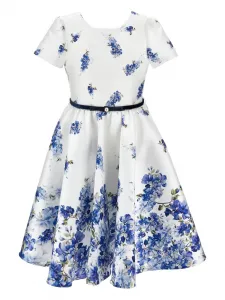 Платье с поясом Monnalisa, белый