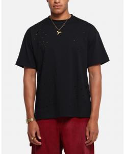 Мужская футболка с эффектом потертости, черная - размер L XXIII, No Color