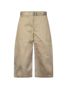 Брюки с поясом Sacai, бежевый