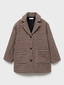 Детское пальто Marian в клетку dogtooth Mango, Dark Red