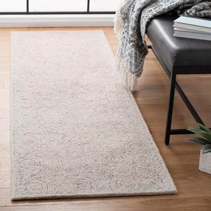 Ковер SAFAVIEH, 69 x 244 см, Micro-Loop Collection Silvergrey MLP527G ручной работы из премиальной шерсти для прихожей, гостиной, кухни