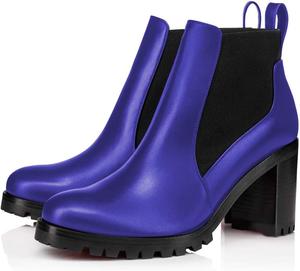 Женские ботинки YDN Chelsea с массивным каблуком и защитой от скольжения, мотоциклетные туфли на осень и зиму, размеры 4-15 US, Blue