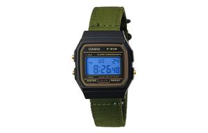 CASIO Мужские часы Retrofit Series с кварцевым механизмом и нейлоновым ремешком, черный циферблат