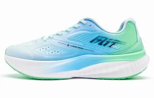 Кроссовки для бега BOOM PRO с амортизацией, противоскользящие и износостойкие, мужские, сине-зеленые QIAODAN, Морская Соль Синий Аврора Зеленый