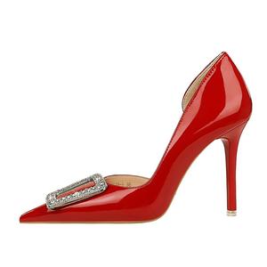 QITUMAUL Женские туфли-лодочки на тонком каблуке красные, цвет Red[Heel Height 10.5cm]