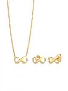 Elli Колье Schmuckset 925 Sterling Silber Infinity in Gold