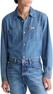 Мужская классическая джинсовая рубашка с длинным рукавом Calvin Klein, Ck Vintage Indigo