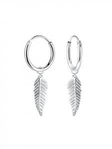 Alexander York Серьги-подвески в виде перьев из серебра 925 пробы, комплект из двух сережек