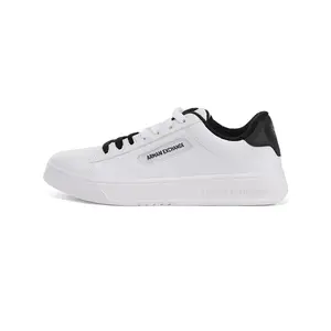 ARMANI EXCHANGE Низкие мужские кроссовки для скейтбординга AE, белые, черные, с язычком на пятке